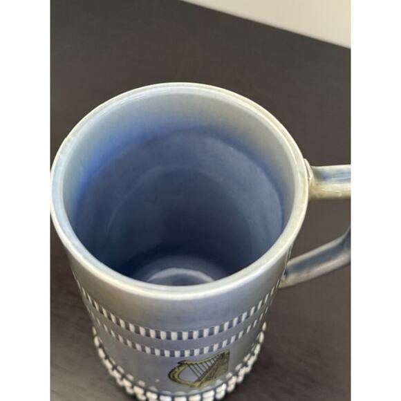 Vintage Wade Irish Porcelain Harp Blue Green Beer Stein Tankard Mug - Picture 4 of 4